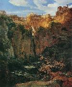 Ernst Fries Tivoli, les cascades et le temple de Vesta Sweden oil painting artist